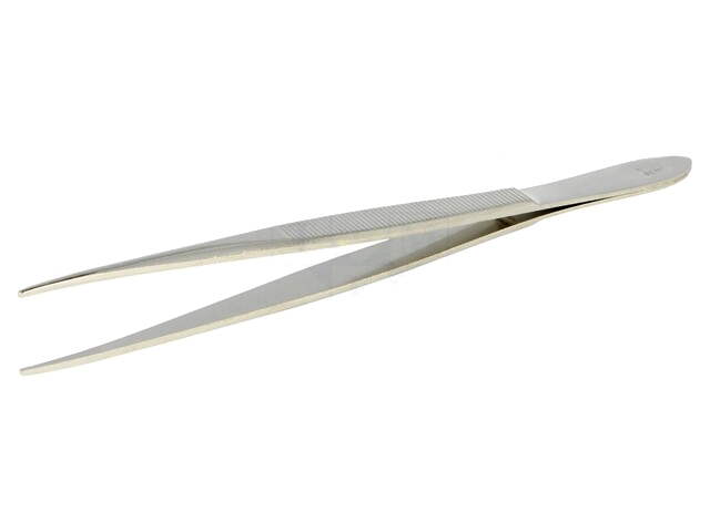 Pincet; 120mm; Bladen: verlengde; De vorm van de punt: afgeronde Pincet; 120mm; Bladen: verlengde; De vorm van de punt: afgeronde